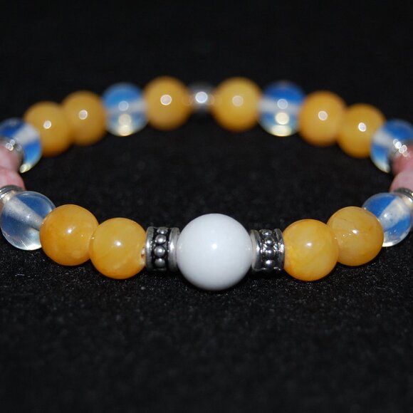 Gemstone Beaded Bracelet,Handmade Stone Beads Bracelet - Picture 1 of 2